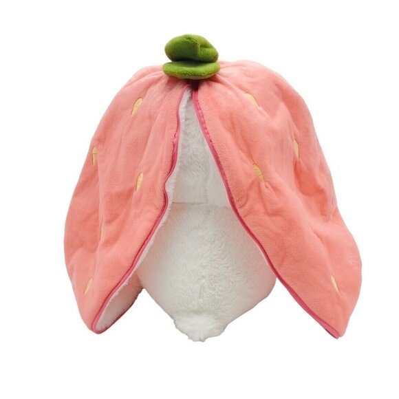 Bunny Stuffed Animal Strawberry Reversible Cuddle Bunny Plush Doll w/ Zipper 13" - Picture 2 of 8